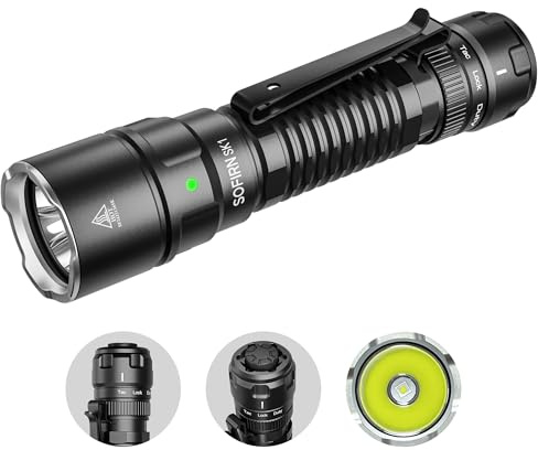 Sofirn SK1 Linternas LED Alta Potencia 1300 Lumen 479m Magnetica IPX8 | Linterna Tactica;USB-C Recargable MAX 200h;Interruptor Magnetico;6 Modos;IPX8 Impermeable Aluminio;Camping Caza Rescate EDC