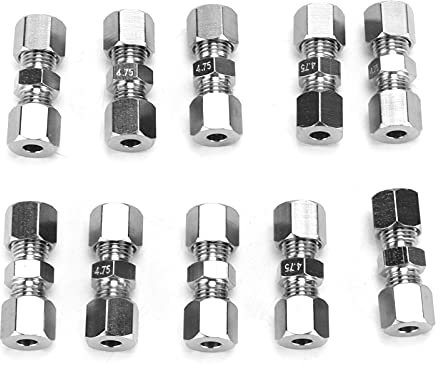 10-teiliger Schnellverbinder für Bremsleitungen, Metallersatz für mit, Autozubehörsatz für 4,75-mm-Bremskabel, Verbindungsrohr ohne Bördelwerkzeug