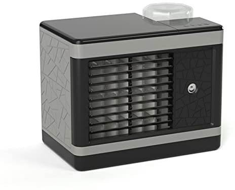 RV Air Conditioner, Mini Summer Electric Water Cooling Fan Water Cube Mini Silent Air Conditioning Fan Portable Desktop Cooler(Gray)