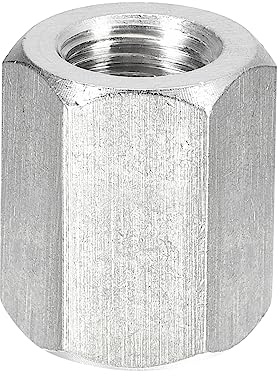 sourcing map M14 x 2-Gewinde, 30 mm Länge, Kupplungsmuttern, 1 Stück 304 Edelstahl, metrische Sechskantstangen-Kupplungsmuttern