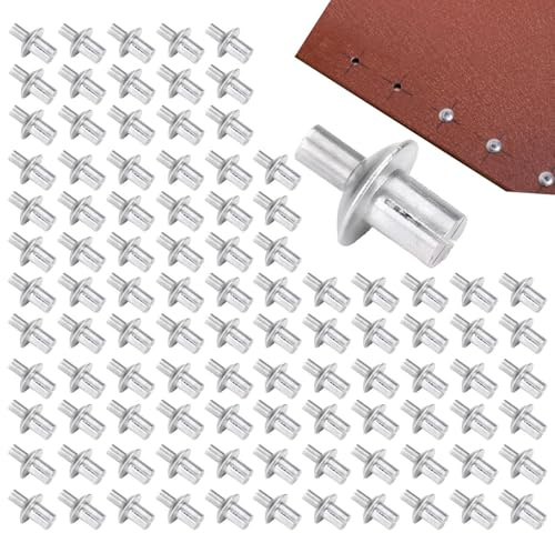 Aluminiumnieten mit großem Kopf, Tri-Grip, Rundkopf-Kernnieten, Kuppelkopf-Popniete, Ausdehnungsnieten, ideal für Präzisionsinstrumente, Reparaturen und Projekte zu Hause