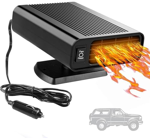 Calefactor Coche, Portátil Calefactor 12v, Ventilador de Calefacción o Enfriamiento Rápido de 2 en 1, Ventilador de Calentador de Parabrisas de Automóviles Adecuado para Todos los Automóviles