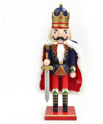 JDNH Grande figurine de soldat casse-noisette fabriquée à la main pour décorations de Noël 38 cm en bois centre de table de vacances décoration de fête de Noël
