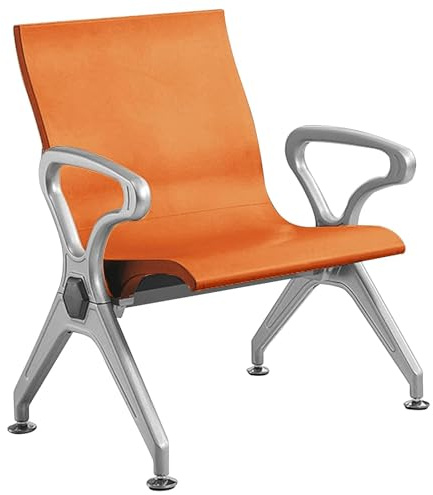 QSNYJPL 1-Sitzer-besucherstuhl, PU Wartezimmer Stühle mit Arm- und Rückenlehne, Besucherstühle Büro für Flughäfen, Kliniken, Krankenhäuser, Banken(Orange)