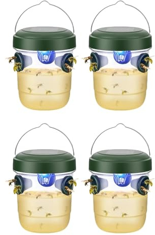 Piege Frelon Asiatique, Piege Frelon Asiatique Selectif, Piege A Guepes Et Frelons Exterieur À Suspendre à Double Canal, Réutilisable, pour Jardin, Balcon, extérieur (4PCS)