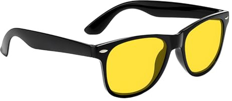 Lunettes Conduite de Nuit Polarisées Homme Femme Anti-éblouissement Lunette Jaune Vision Nocturne Protection UV400 Confortable pour Voiture Moto Vélo Monture Noir Mat Verres Jaunes Légères