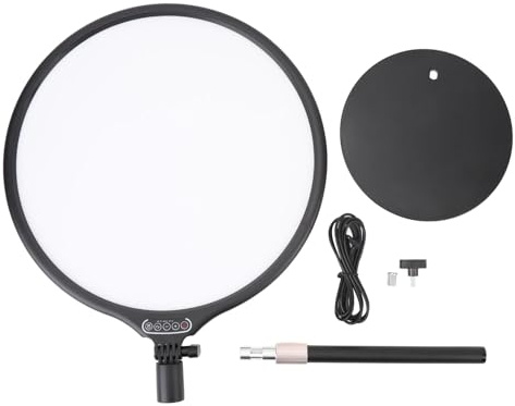 36cm USB Desktop Fill Light 2900K-6600K Beauty Selfie Fill Light Desktop Selfie Light with 168pcs LED Chips for Photography Live Streaming (Black)