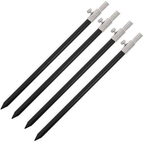 g8ds 4X Aluminium Bank Stick Schwarz 30-50 cm Rutenhalter Rutenauflage Rodpod