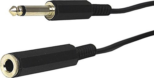 6.35mm MONO 1/4 Male Jack Plug to Female Socket EXTENSION Cable Guitar Lead (6m)
