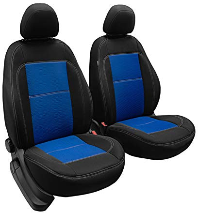 ERJOT Vordersitzbezüge Blau maßgefertigte kompatibel mit VW Caddy IV modellspezifische Sitzbezüge Autositzbezüge Velour