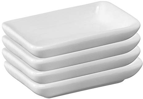 Westmark 4 Ciotole in ceramica, Rettangolare, Piccolo, Dimensioni: 7,8 x 5 x 1,5 cm, Ceramica, Tapas + Friends, Bianco, 6975224A