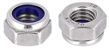 Sicherungsmuttern DIN 985 Edelstahlmuttern Stoppmuttern Klemmmuttern selbstsichernde Muttern Sechskantmuttern niedrige Form M10 10 Stück