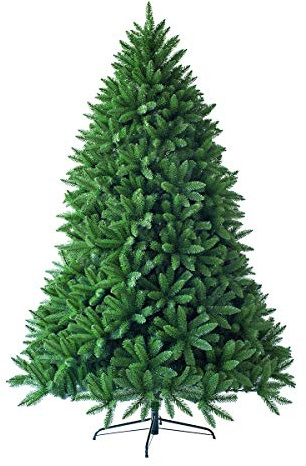COSTWAY 180 cm Árbol de Navidad Artificial, Abeto Artificial con Agujas de PVC Soporte de Metal y 1250 Ramas de de PVC Decoración para Navidad Hogar Oficina Fiesta Verde (Altura de 180cm)