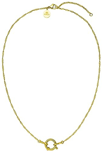 Purelei Lokahi Charm Kette Damen (Gold) – Halskette Damen aus langlebigem Edelstahl – Wasserfeste Kette – 40-45 cm Länge verstellbar – Halskette für deinen individuellen Look