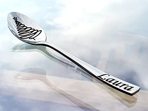 SpoonFromTheMoon Customized Engraved Spoon With Name, Personalized Engraving Spoon (1-7)