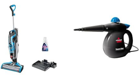 Bundle of BISSELL CrossWave Multi-Surface Vacuum Cleaner + BISSELL SteamShot Handheld Steam Cleaner (1713 + 2635E)