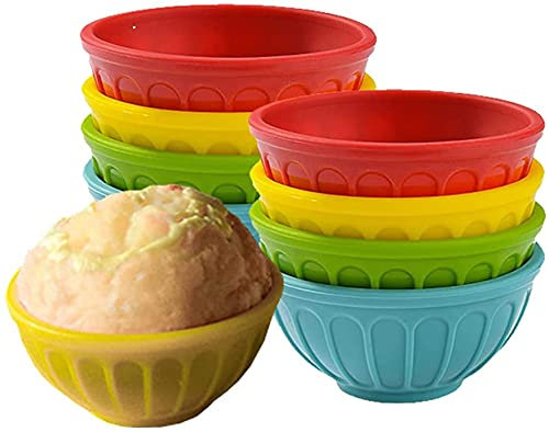CANDeal 8 Stück Wiederverwendbare Silikon-Backförmchen, kleine Muffin-Backformen, Cupcake-Förmchen, Mini-Brotformen