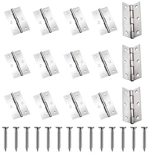 YHSWIN 20 Stück Scharniere Edelstahl, 2 Zoll Klavierband Tür-Scharnier mit 120 Stück Schrauben, Exquisites Zubehör für Türen Fenster