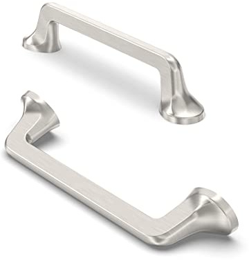 FURNIWARE 10 Stück Möbelgriffe Schrankgriffe Küchengriffe Schubladengriffe Griffe Möbel für Küchenschränke Schränke Möbelgriffe Schubladengriffe 96mm Lochabstand Gebürstetes Satin-Nickel