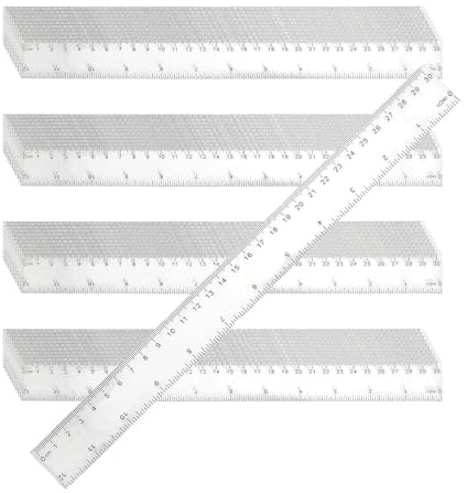 ZEONHEI 40 PCS 30cm Clear Ruler Multipack Plastic Measuring Rulers, Shatterproof Transparent Straight Ruler for Student School Office Supplies
