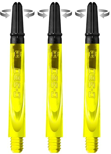 Harrows Darts Technology Carbon 360 Shafts, Rotating Carbon top von Thor-Sports (midi, Yellow)