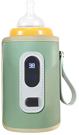 Keenso USB-Baby-Flaschen Wärmer, LCD-Bildschirm-Temperatur Präzise Heizung Milch Wärme Bewahrer für zu Hause Außerhalb des Autos (Grün)