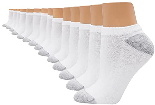 Hanes Womens Value Pack, No Show Soft Moisture-wicking Socks, Available In 10 And 14-packs, White - 14 Pack, 8-12 US