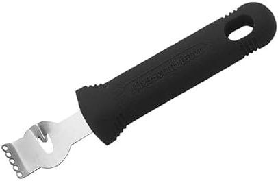Lemon Zester Peeler, Professional Lemon Zester with Canelle Knife - Stainless Steel Lemon Slice for Gin Cocktails, Lime Oranges - Kitchen Tool with Rubber Grip Handle - 146 mm (5.75)