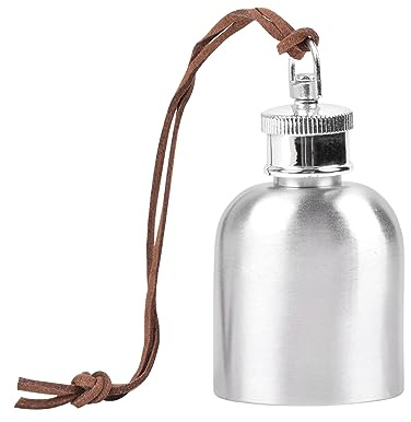 SPDYCESS Mini Rund Herzform Flachmann 1oz Edelstahl Flachmänner mit Schlüsselanhänger Klein Silber Tragbar Flachmann von Alkohol zum Wandern