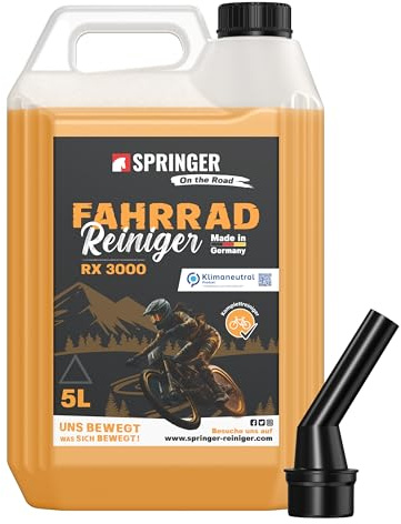 SPRINGER RX3000 Fahrradreiniger 5 L, säurefrei | Made in Germany | säurefreies Reinigungsmittel | Komplett-Spray mit Gel-Formel | Fahrradpflege für alle Räder