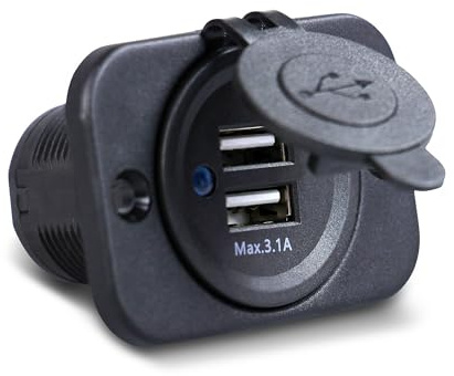 ENVA MADE FOR QUALITY Double Prise USB encastrée 3,1 A 12V/24V