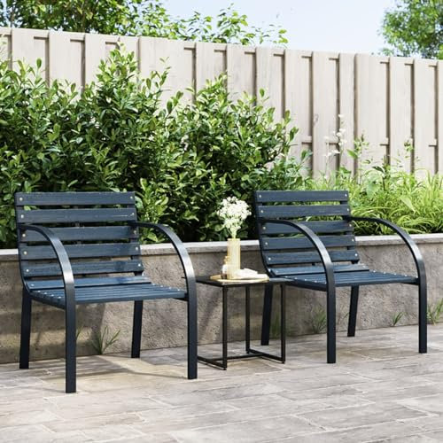 Tidyard Gartenstühle Garten-Liegestühle Gartenstuhl Terrassen Sitzmöbel Campingstuhl,Gartenstuhl,Gartensessel Sessel Terrassenstuhl 2 STK. Grau Holz
