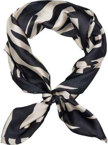 styleBREAKER Damen Halstuch Zebra Muster Quadratisch | 70x70 cm Maß, seidig weiches Polyester-Gewebe für Sommer-Tage, vielseitig knotbar für Hals, Haare oder Taschen-Verzierung.
