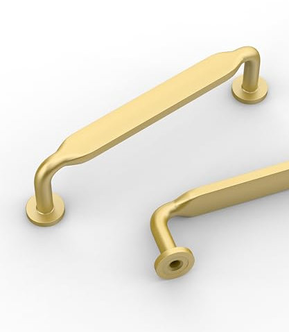 9BUILD 10 Stück Schrankgriffe Gebürsteter gold Lochabstand 96mm Griffe für Küchenschränke Zinklegierung Möbelgriffe Küchengriffe griffe möbel Küchenschrank Schranktürgriffe EU0048