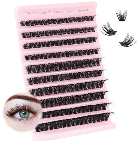 Oreola Individual Eyelashes Natural 100D Cluster Lashes C Curl Soft Wispy | Lash Clusters DIY Eyelash Extensions Natural Look 8-16MM 0.07 D Curl False Lashes