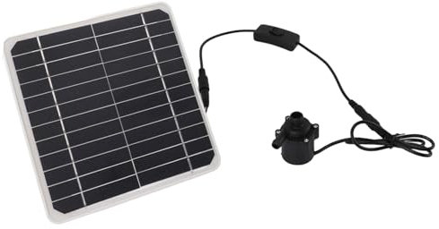 Solar-Wasserpumpen-Set, 12 V, 50 W, Solar-Brunnenpumpe für Vogelbad, geräuscharmes Solar-Brunnen-Set, 24-Stunden-Betrieb, solarbetriebene Springbrunnenpumpe für Teiche, Aquarien