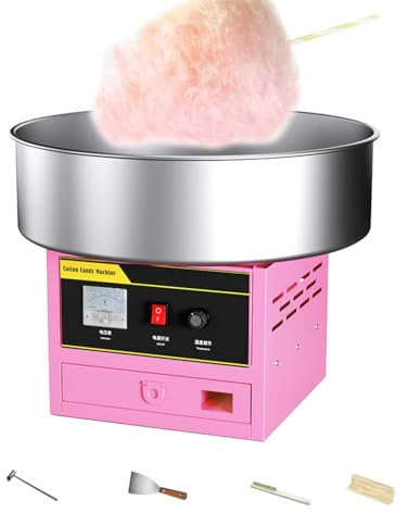 LBLFEBD Machine Commerciale de Fabricant de Barbe à Papa 1200W, Machine à Barbe à Papa Commerciale avec Plateau en Acier Inoxydable pour Les fêtes d'anniversaire