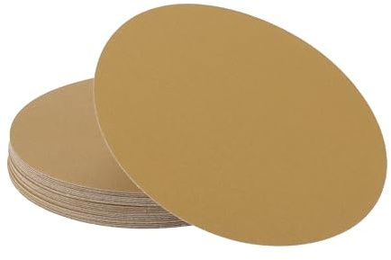 A ABSOPRO Sanding Discs 9 Inch 120 Grit Round Hook and Loop Sandpaper Kraft Paper Yellow 25 Pcs