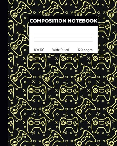Game On! Kids’ Gaming Notebook: 8x10 Wide Ruled, 120 Pages for School Notes and Creative Ideas