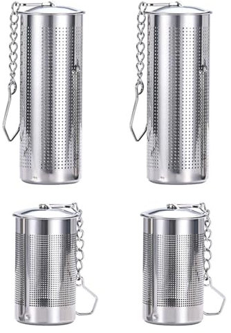 Colador De Té De 4 Piezas, Filtro De Acero Inoxidable, Infusor De Té Para Té Suelto, Separador De Fugas De Té Cilíndrico Largo, Accesorios Para Hacer Té