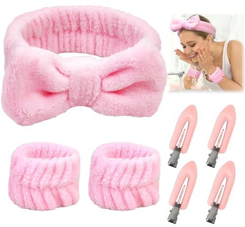 Di Polsini per il Lavaggio del Viso,Cinturino per capelli e Anatroccolo | Polsini Morbidi Elastici per Lavaggio di Viso per Donna Braccialetti Assorbenti,la Cura Della Pelle,il Lavaggio e la Doccia