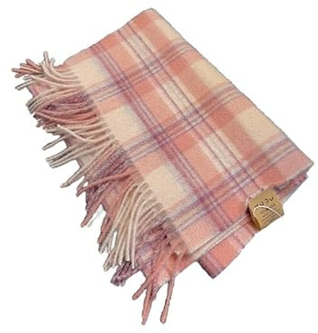 YsRoad Schal Kariert Damen - Weiches Wolle Warmer Winter-Schal Kariert Mit Fransen 180x32cm Gelb Grau Blau Weiß Kamel Rot Grün Rosa Lila Braun