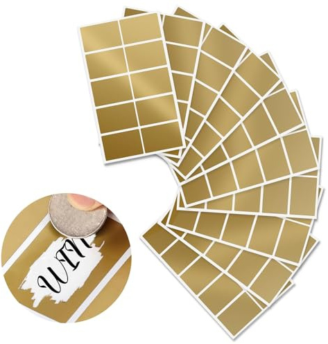 100 Stück Rubbellose Selber Machen Gold Rubbelaufkleber Groß 60x40mm Rubbelsticker Rubbel Etiketten Rubbeletiketten zum Aufkleben für Party Bastelarbeiten Geschenk Spiele Postkarte