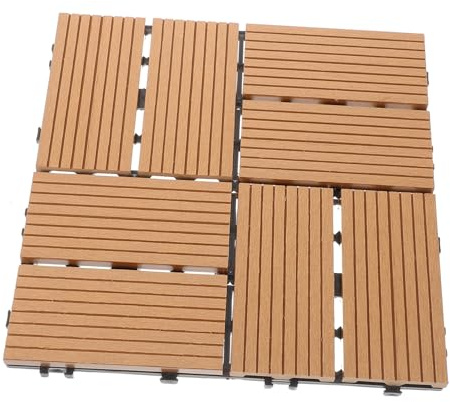 SHINEOFI De Madera y Plástico Losas De Suelo Baldosas Entrelazadas Para Terrazas Balcones Jardín Alta Resistencia Decoración Exterior