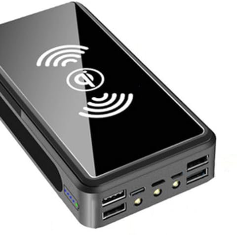 KHUKHU Chargeur Portable Solaire 100000 mAh, Batterie Externe Rechargeable for téléphone Portable,Noir