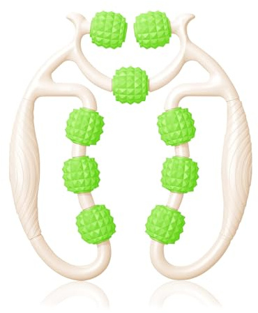 Massageroller Beine 9Räder - Lipödem Massagegerät mit Edelstahllaufrädern für Lymphdrainage, Anti-Cellulite an Beinen/Arme, Federkern-Stahlachse, Cellulite Massagegerät-B