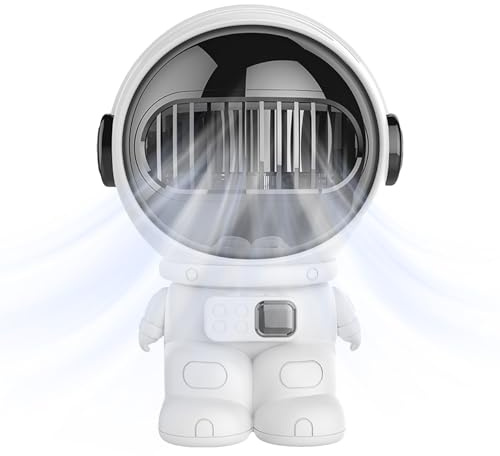 Generisch Ventilateur sans pales - Ventilateur de table rechargeable au design astronaute - Ventilateur de refroidissement électrique portable USB pour chambre à coucher, appartement, cuisine