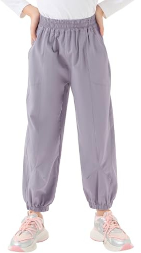 Gogokids Boys Girls Hiking Pants Waterproof Cargo Pants Quick Dry Athletic Pants Lightweight Casual Outdoor Camping, Purple, 9-10 Years