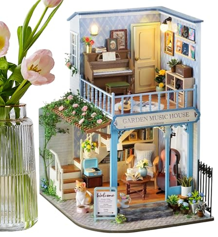 jamgeery Kit De Construction De Maison Miniature | Kit de Construction 3D en Bois Maison Modèle - Jouets Créatifs en Bois pour La Décoration De La - pour Famille Ados Femmes