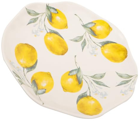 LOLIPPYY Assiette Céramique Citron Plateau de Service Décoratif pour Fruits et Snacks Design Original Européen Vaisselle Facile à Nettoyer